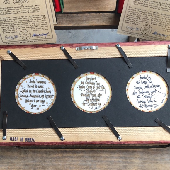 P Buckley Moss Set of 3 Ornaments in Custom Frame - Picture 3 of 17